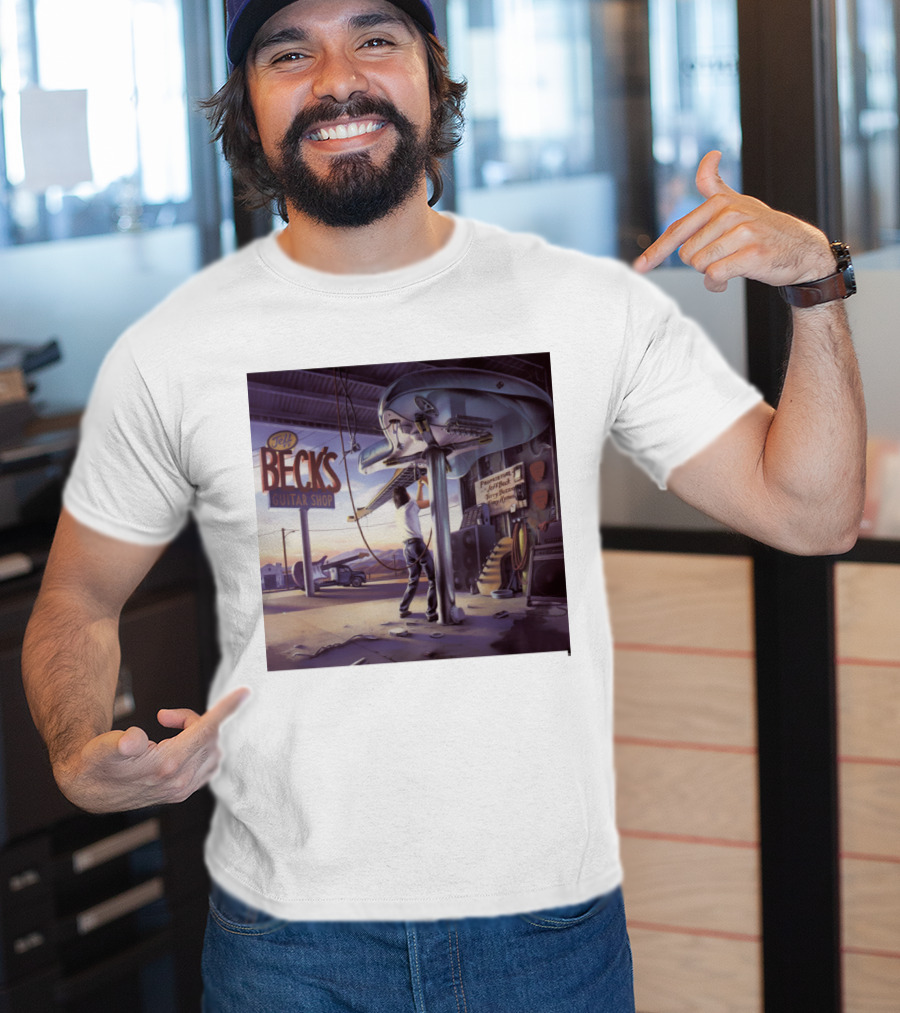 Jeff Beck Guitar Shop Playing On Air Performance Guitar Gig T-Shirt