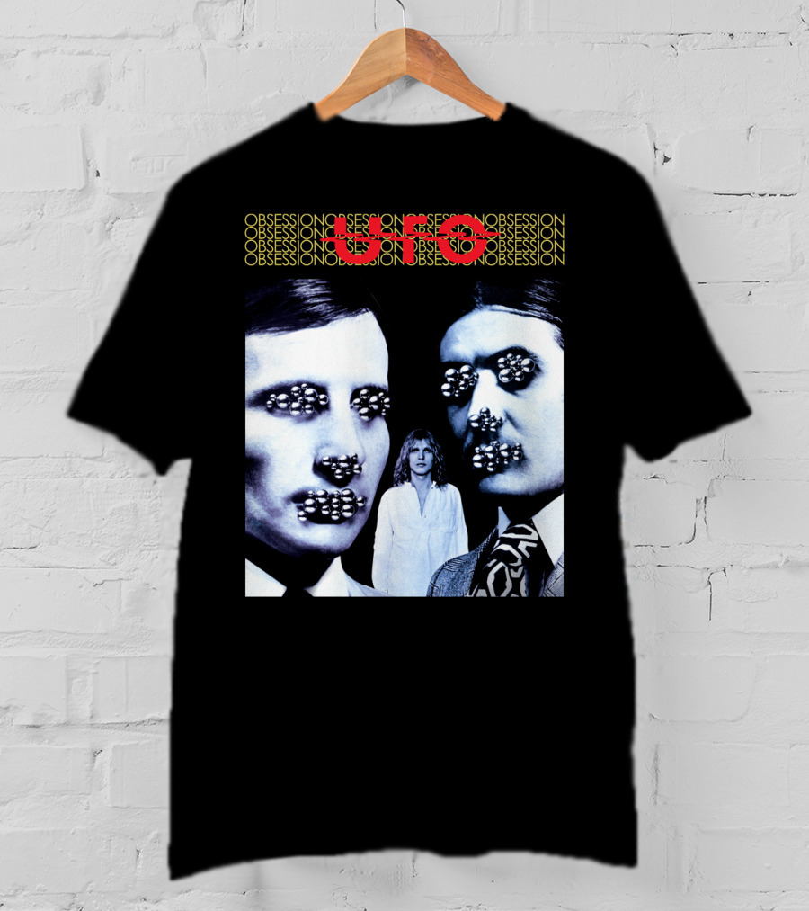 UFO Obsession Faces With Metallic Beads T-Shirt