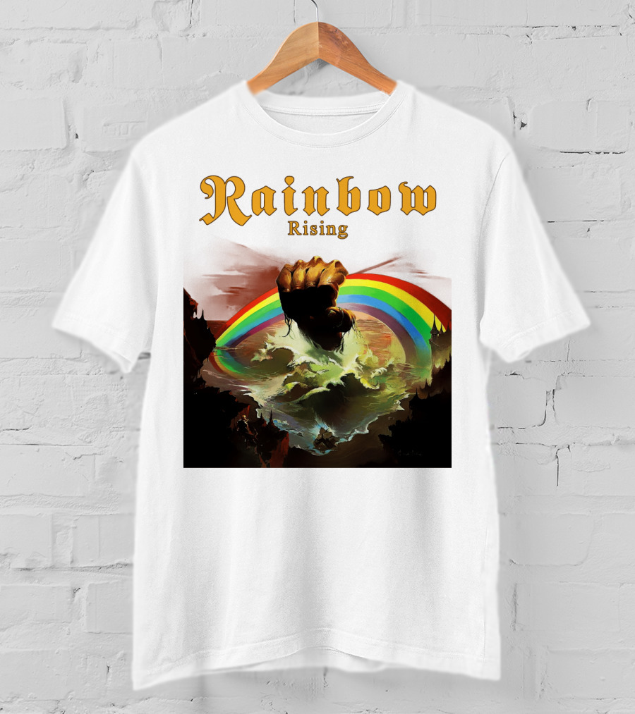 Rainbow Rising Fist And Rainbow Wave T-Shirt