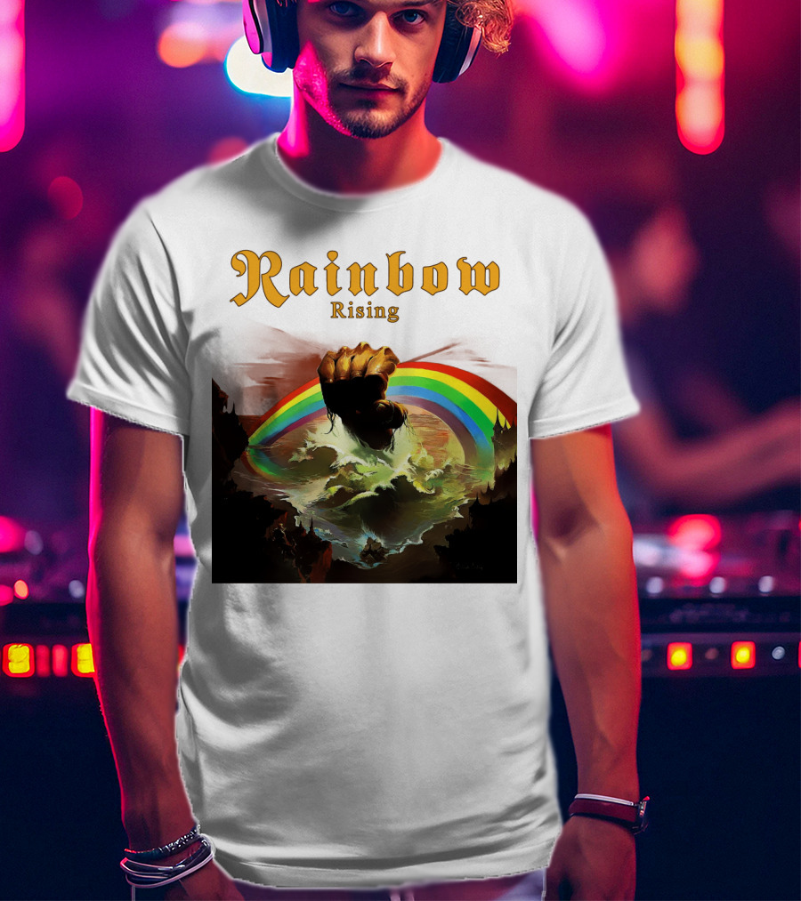 Rainbow Rising Fist And Rainbow Wave T-Shirt