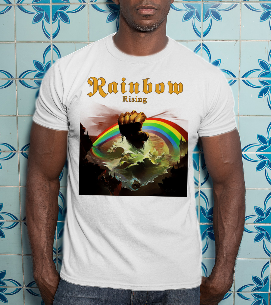 Rainbow Rising Fist And Rainbow Wave T-Shirt