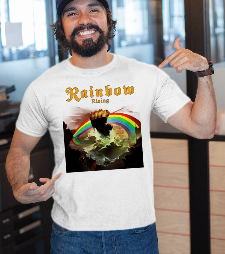 Rainbow Rising Fist And Rainbow Wave T-Shirt