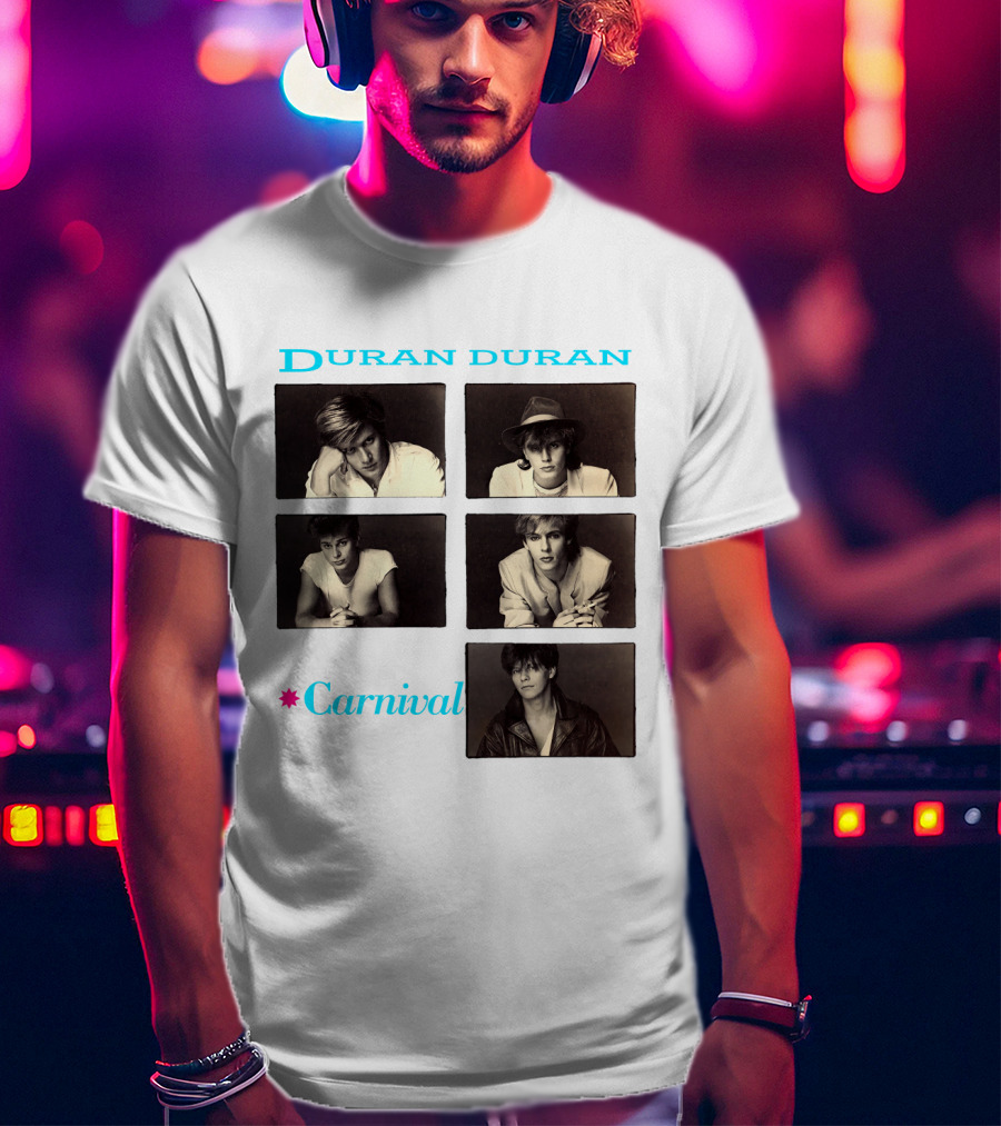 Duran Duran Carnival Album Cover Vintage Black And White Photos T-Shirt