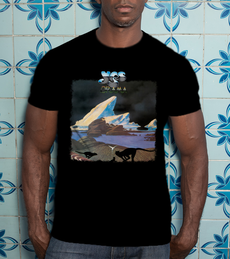 Yes Drama Album Art With Iceberg Landscape And Silhouetted Animals T-Shirt