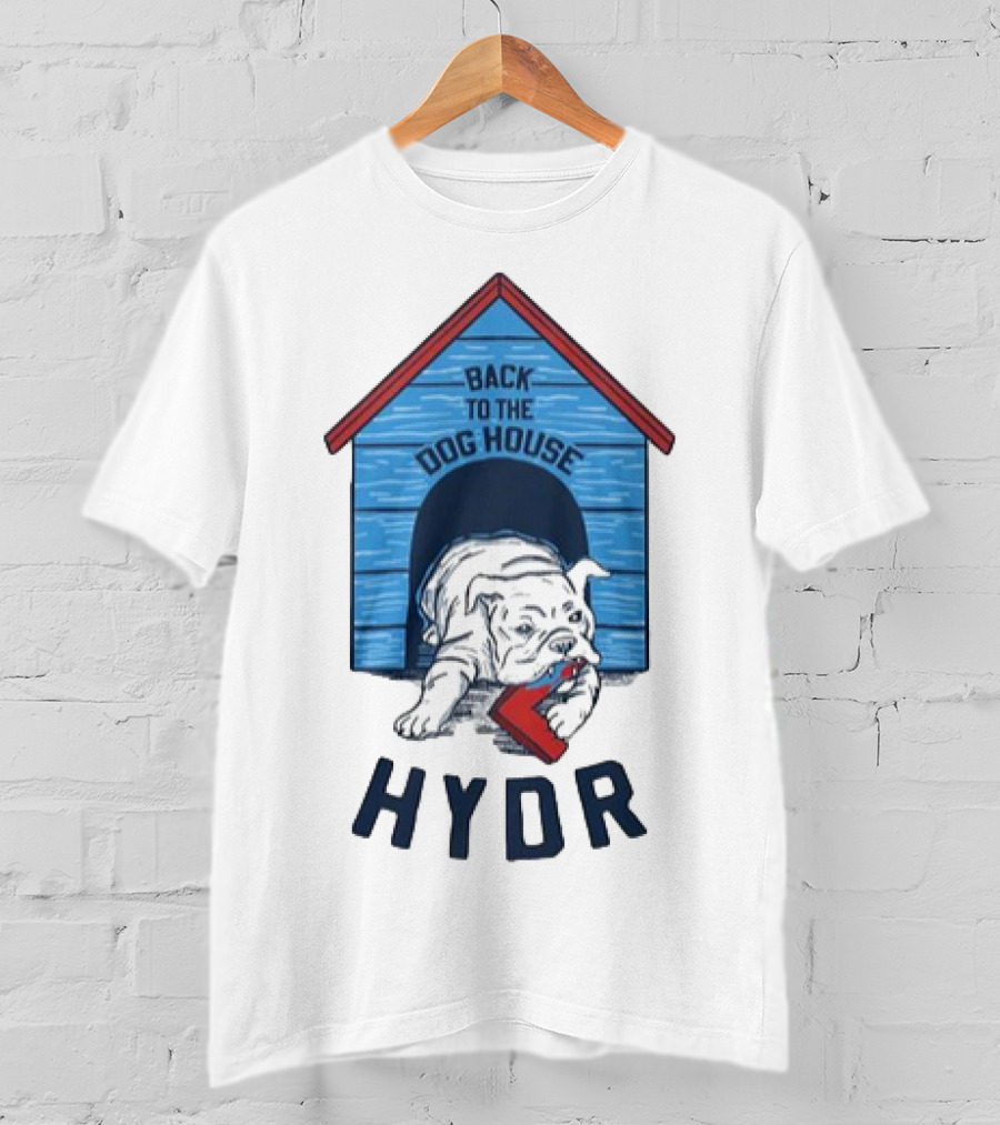 Back To The Dog House HYDR Bulldog With Doghouse And Letter C T-Shirt