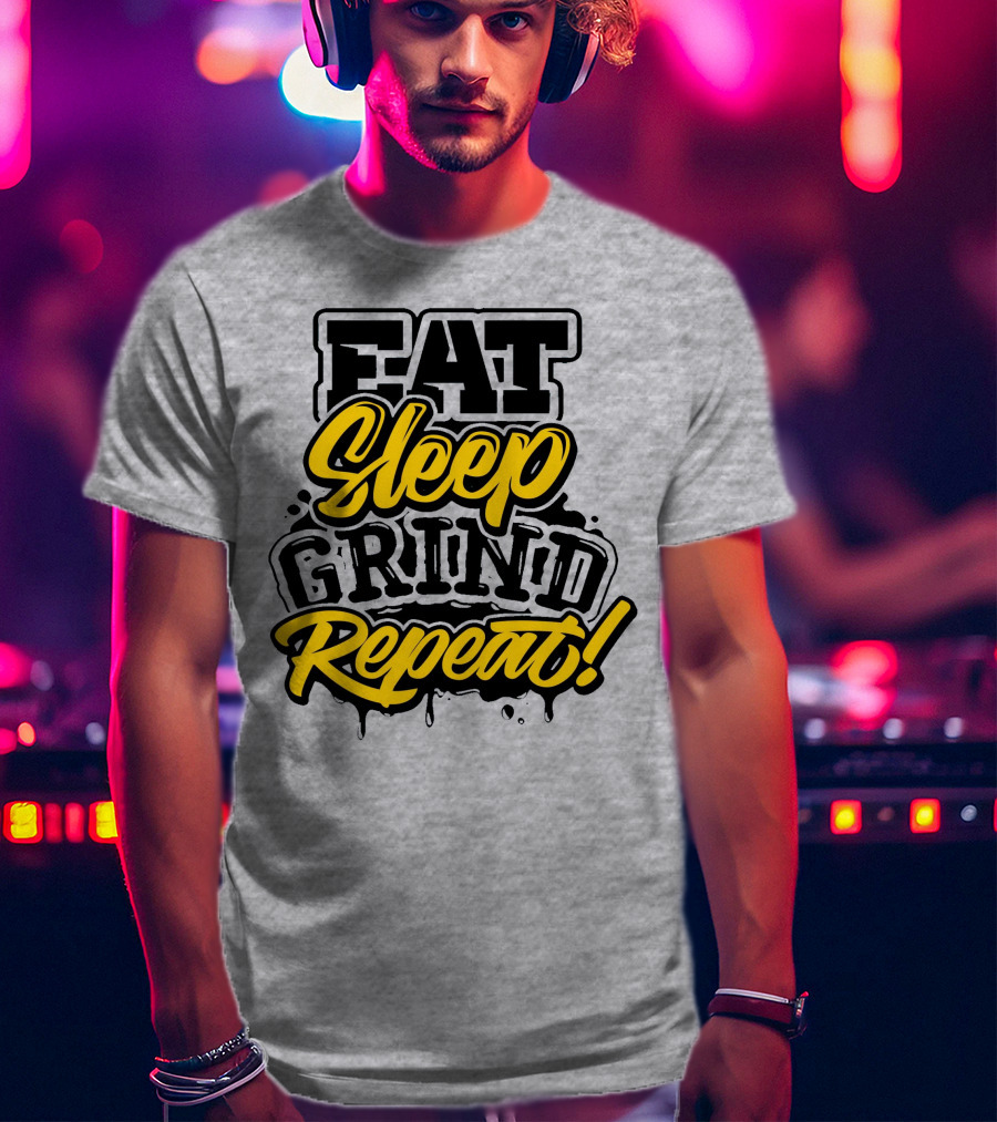 Jordan 11 Gamma Blue Eat Sleep Grind Repeat Routine T-Shirt