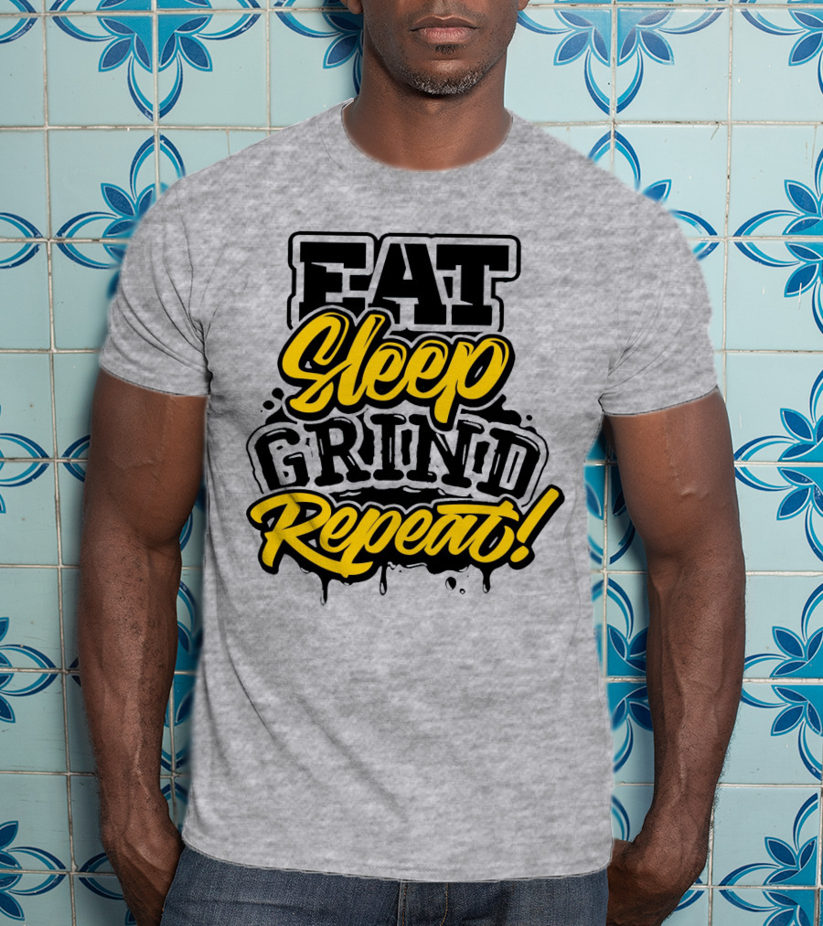 Jordan 11 Gamma Blue Eat Sleep Grind Repeat Routine T-Shirt