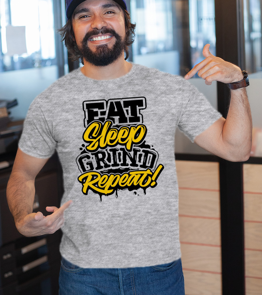 Jordan 11 Gamma Blue Eat Sleep Grind Repeat Routine T-Shirt