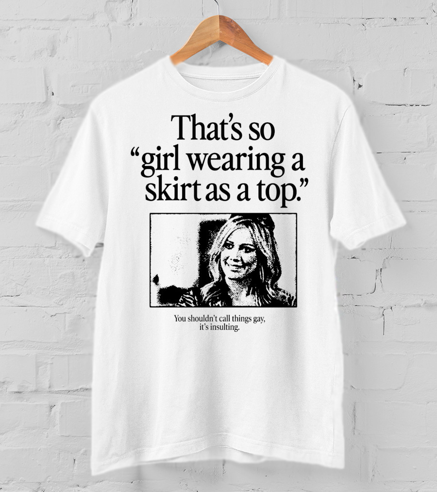 Girl Wearing A Skirt As A Top T-Shirt