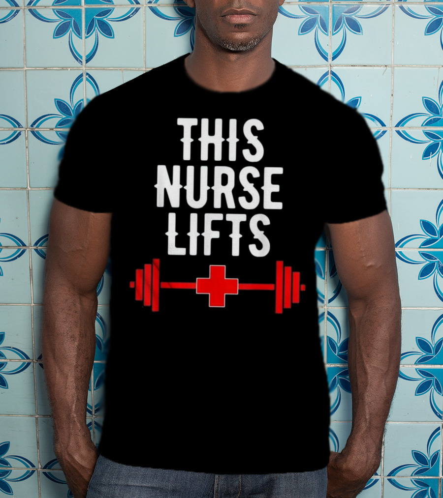 This Nurse Lifts Red Cross Barbell T-Shirt