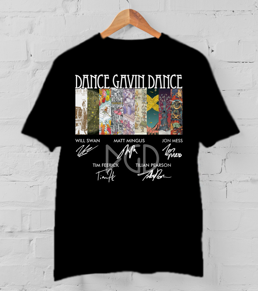 Dance Gavin Dance Signed Art Collage Will Swan Matt Mingus Jon Mess Tim Feerick Tilian Pearson T-Shirt