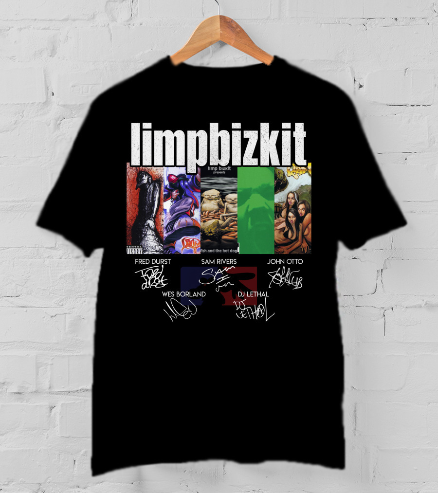 Limp Bizkit Significant Other And Chocolate Starfish Album Art With Fred Durst Sam Rivers John Otto Wes Borland Dj Lethal Signatures T-Shirt