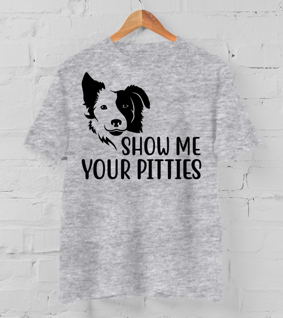Show Me Your Pitties Dog Face Silhouette T-Shirt