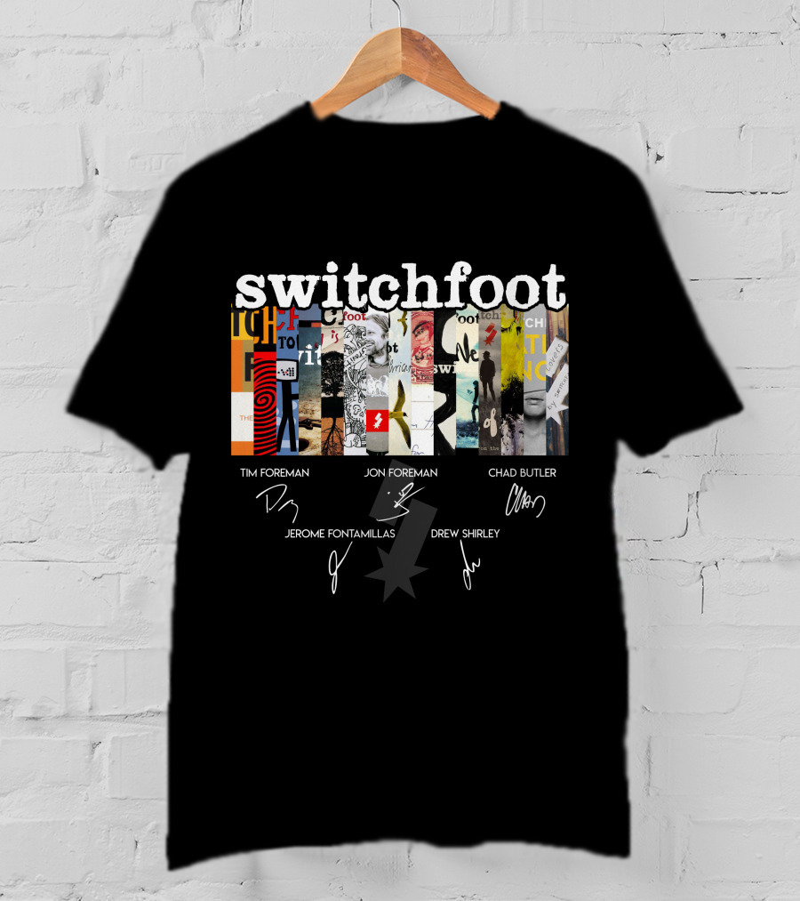 Switchfoot Album Collage With Band Member Signatures T-Shirt