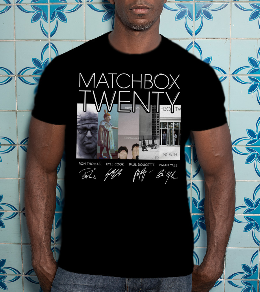 Matchbox Twenty More Than You Think You Are North Albums Signatures Ron Thomas Kyle Cook Paul Doucette Brian Yale T-Shirt