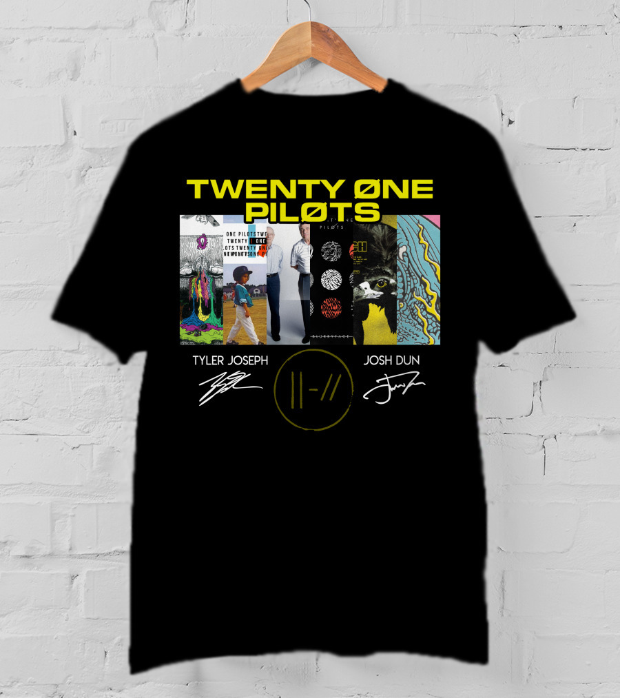 Twenty Øne Piløts Album Art And Signatures Tyler Joseph Josh Dun T-Shirt