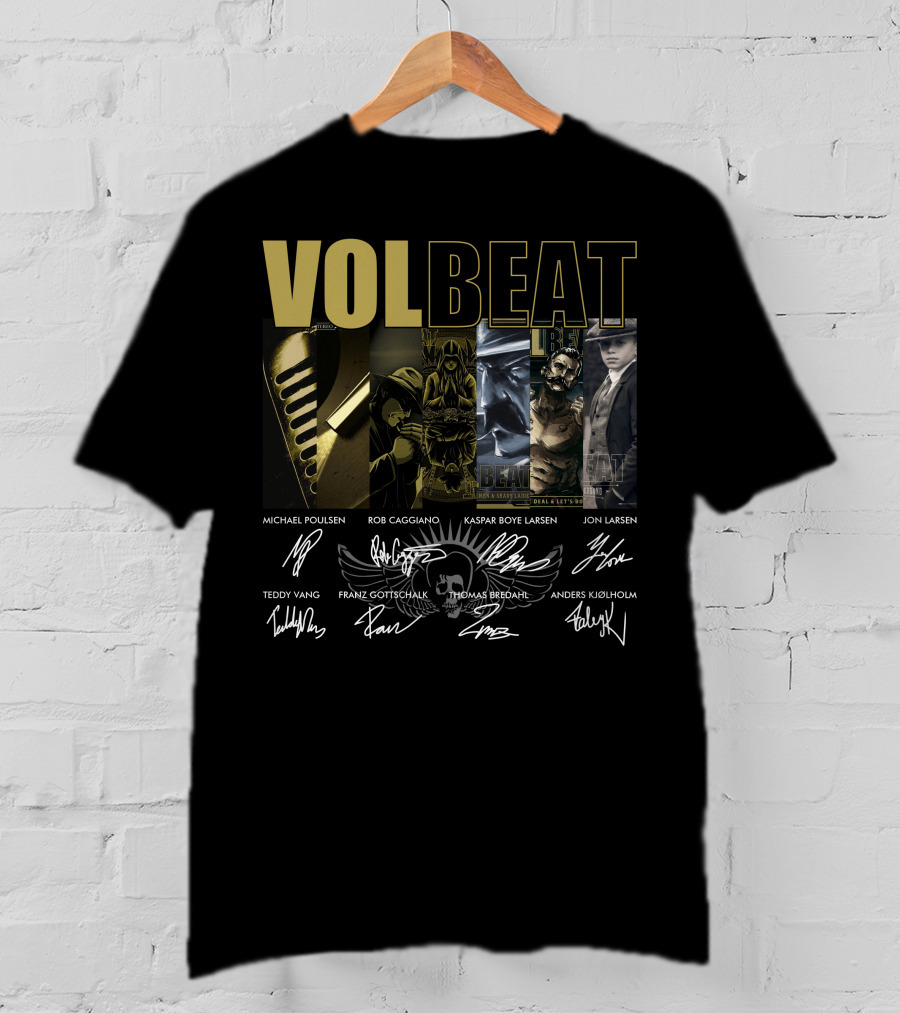 Volbeat Michael Poulsen Rob Caggiano Kaspar Boye Larsen Jon Larsen Teddy Vang Franz Gottschalk Thomas Bredahl Anders Kjølholm T-Shirt