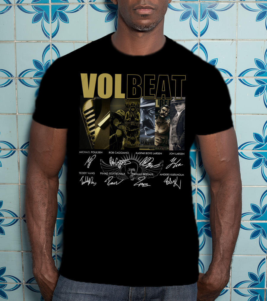 Volbeat Michael Poulsen Rob Caggiano Kaspar Boye Larsen Jon Larsen Teddy Vang Franz Gottschalk Thomas Bredahl Anders Kjølholm T-Shirt