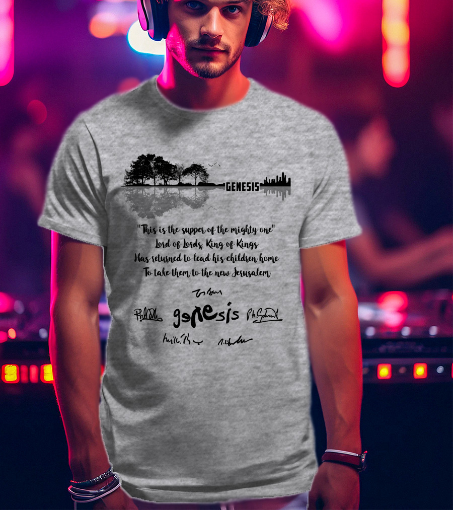 Genesis Cityscape Reflection Mighty One Lord Of Lords King Of Kings Return New Jerusalem T-Shirt