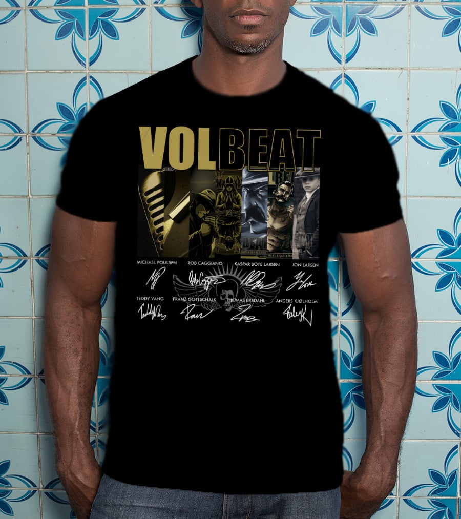Volbeat Band Member Signatures And Album Art T-Shirt