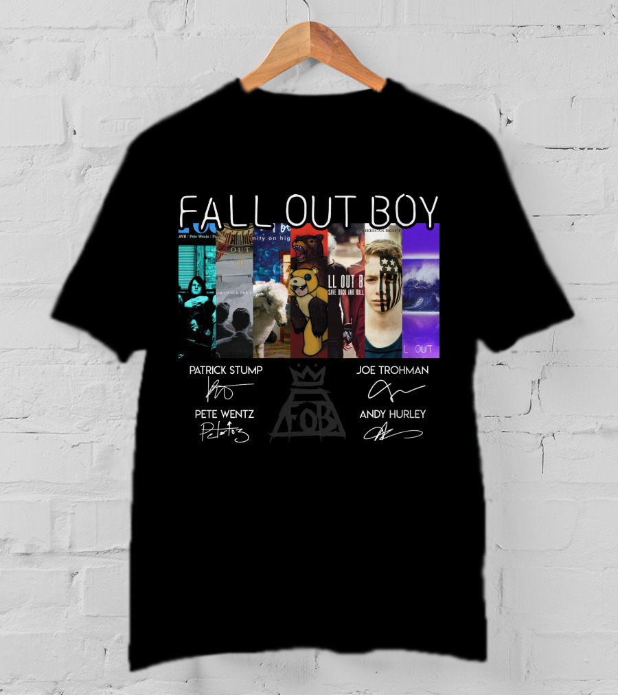 Fall Out Boy Signed Album Cover Foil Poster T-Shirt