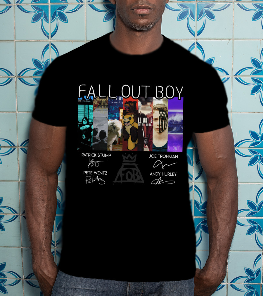 Fall Out Boy Signed Album Cover Foil Poster T-Shirt