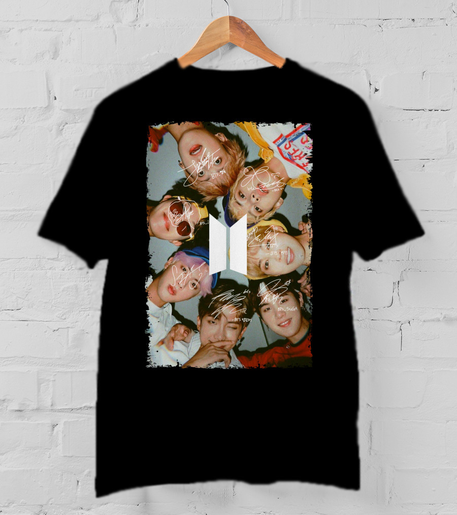 Bts Photo Collage With Autographs T-Shirt