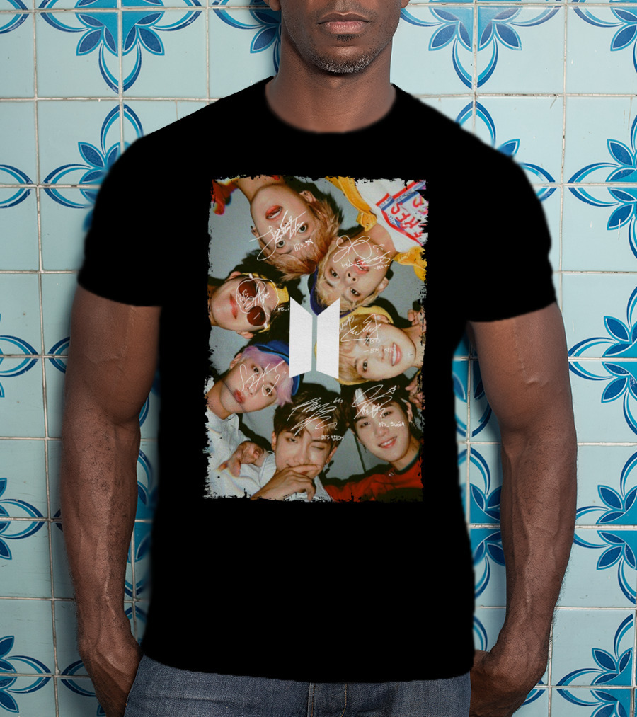 Bts Photo Collage With Autographs T-Shirt