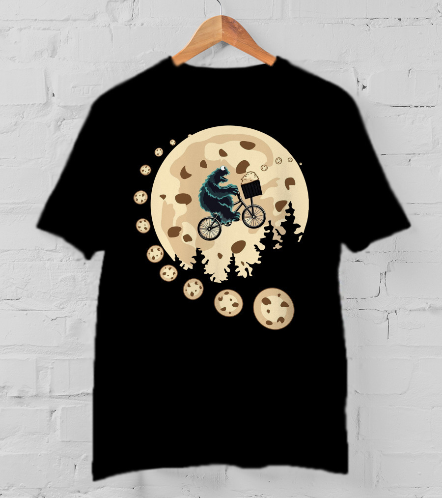 Cookie Monster Cycling Moon Adventure T-Shirt
