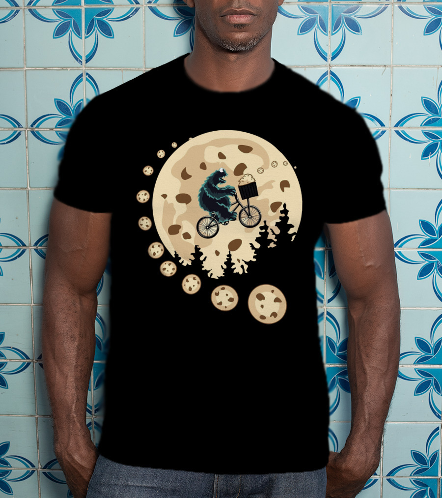 Cookie Monster Cycling Moon Adventure T-Shirt