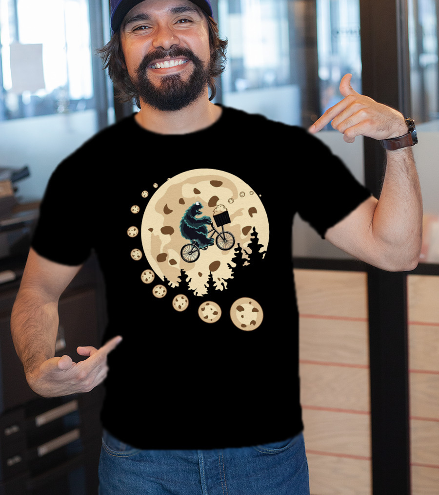 Cookie Monster Cycling Moon Adventure T-Shirt