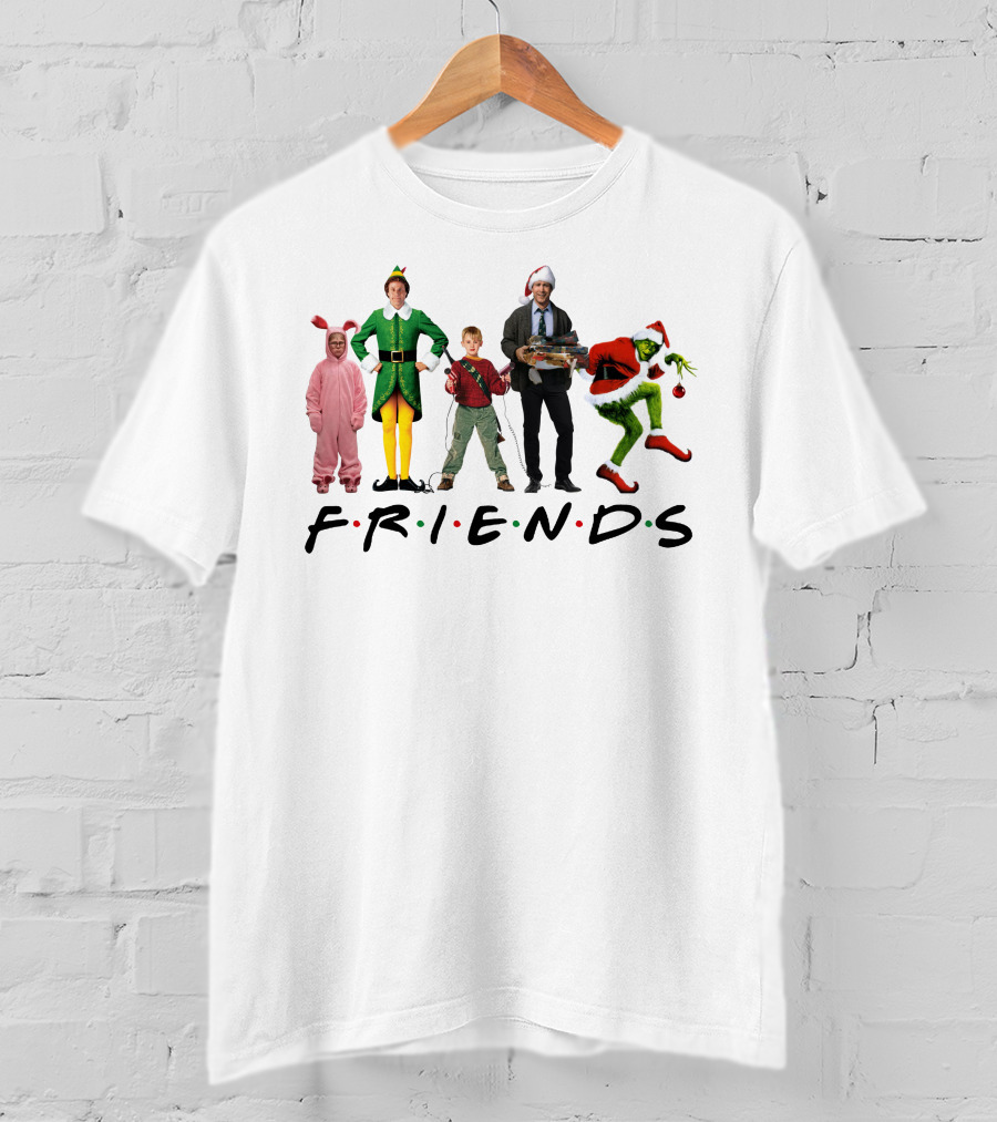 Friends Christmas Movie Elf Grinch Bunny Boilerplate T-Shirt