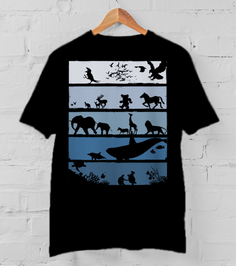 Animal Silhouettes Across Habitats Story T-Shirt