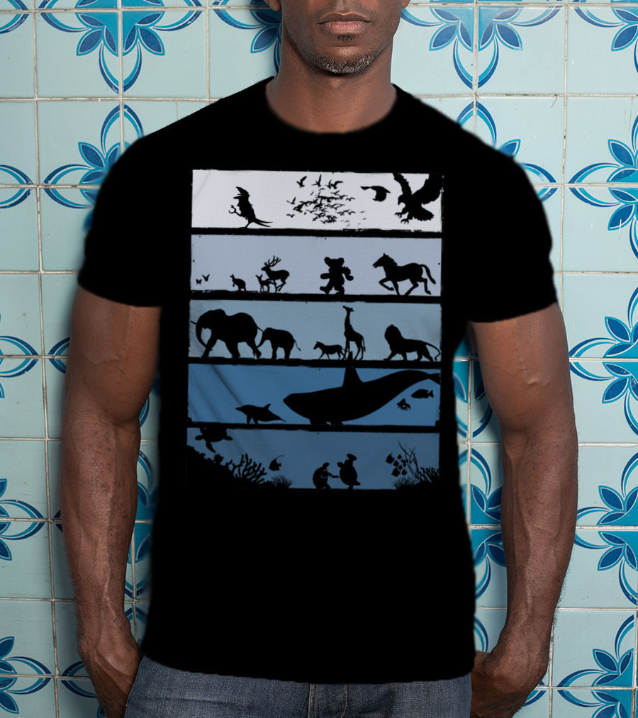 Animal Silhouettes Across Habitats Story T-Shirt