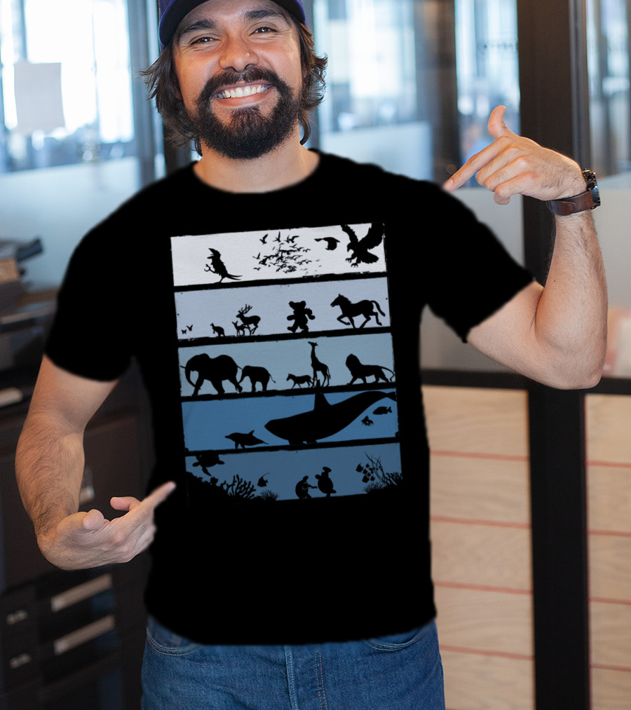 Animal Silhouettes Across Habitats Story T-Shirt