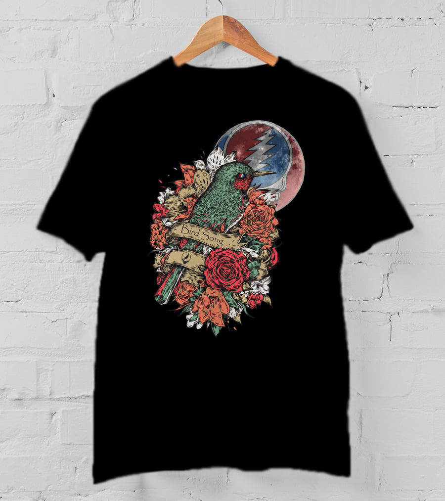 Grateful Dead Steal Your Face Floral Bird Song T-Shirt