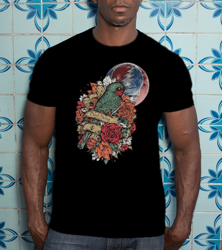 Grateful Dead Steal Your Face Floral Bird Song T-Shirt
