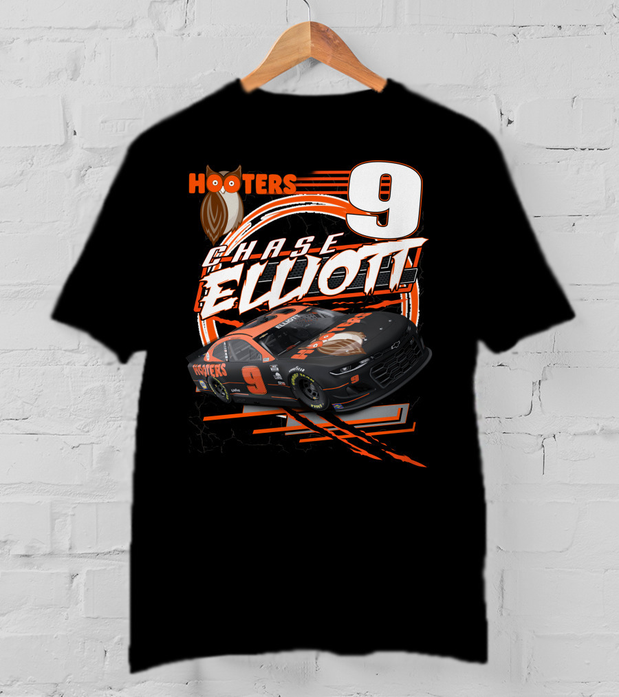 Chase Elliott Hooters 9 Nascar Racing Car T-Shirt