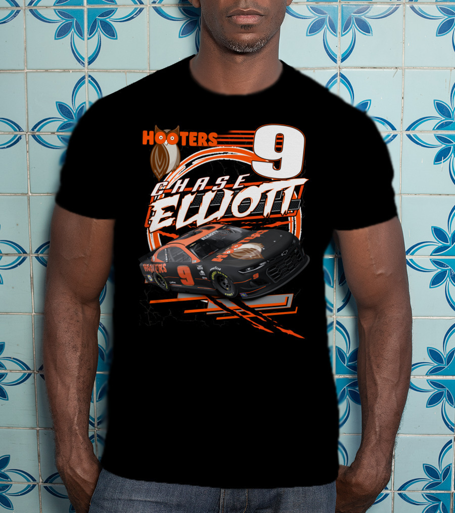 Chase Elliott Hooters 9 Nascar Racing Car T-Shirt