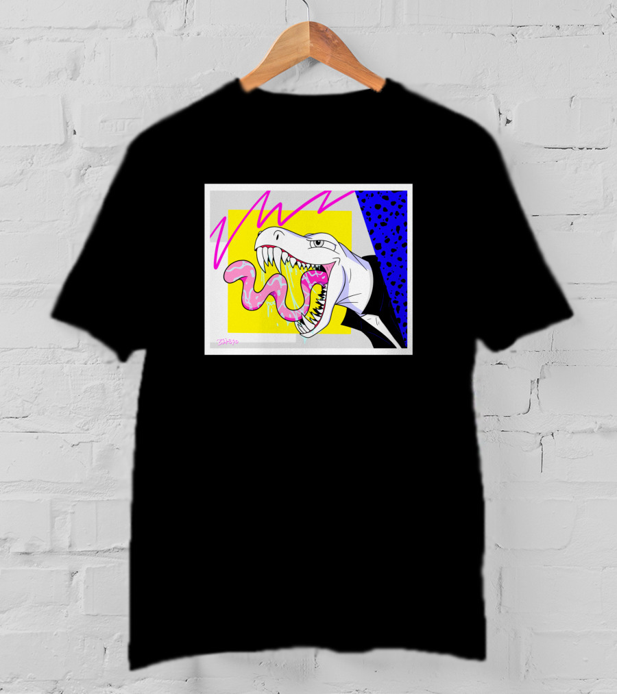 '80's Babe Neon Dinosaur Art' T-Shirt