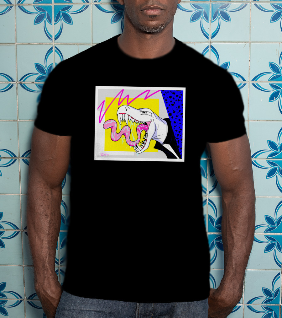 '80's Babe Neon Dinosaur Art' T-Shirt