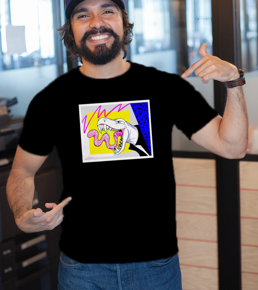 '80's Babe Neon Dinosaur Art' T-Shirt