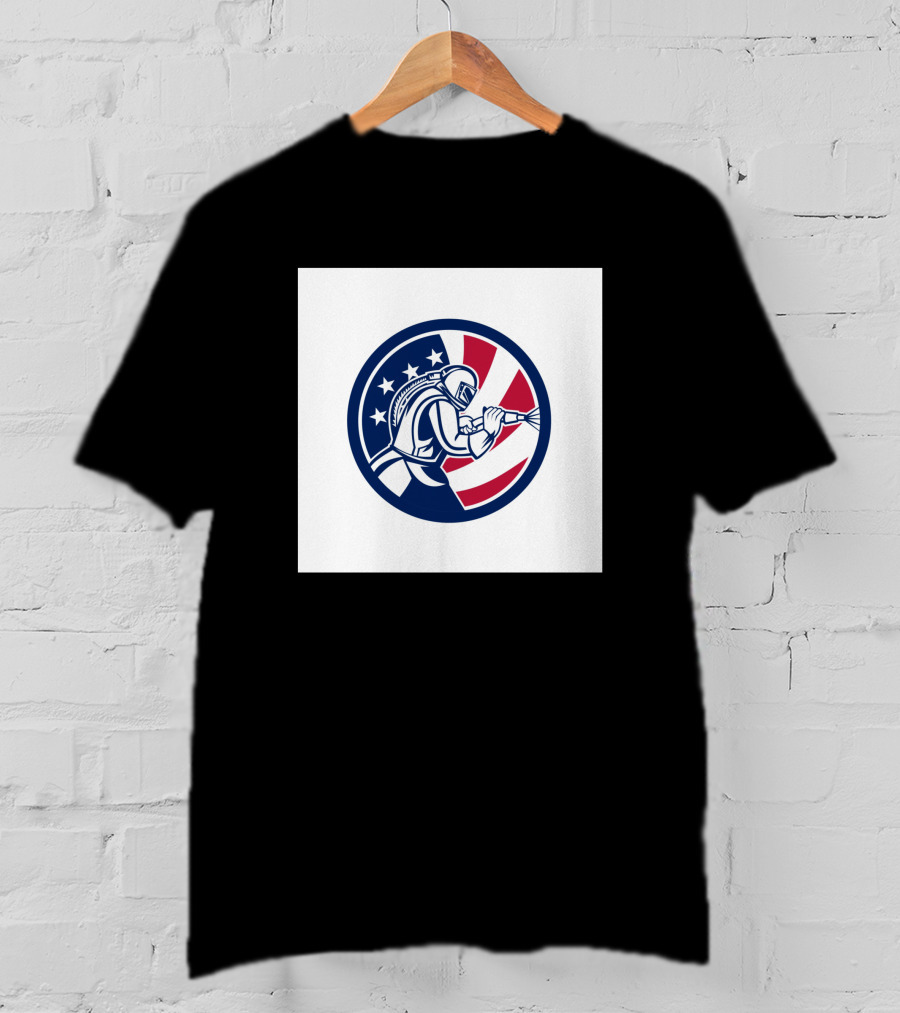American Sandblaster Flag Circle Usa Abrasive Blasting T-Shirt