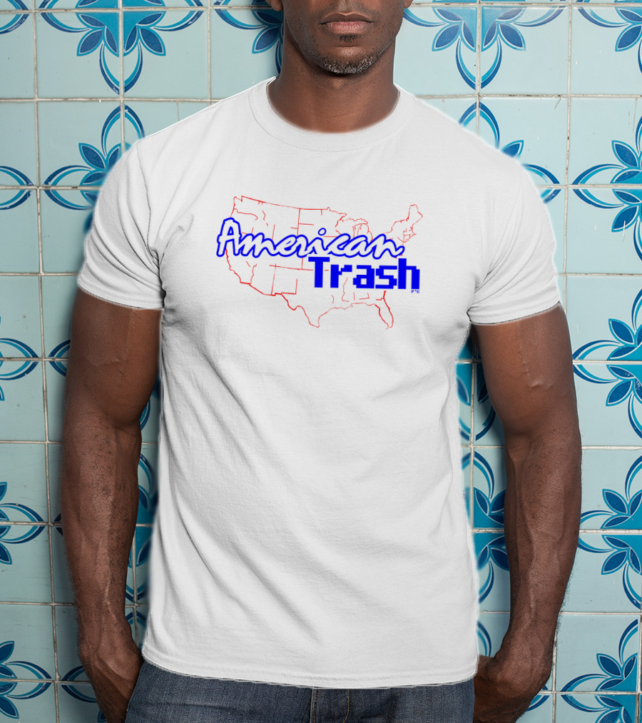 American Trash Map Outline T-Shirt
