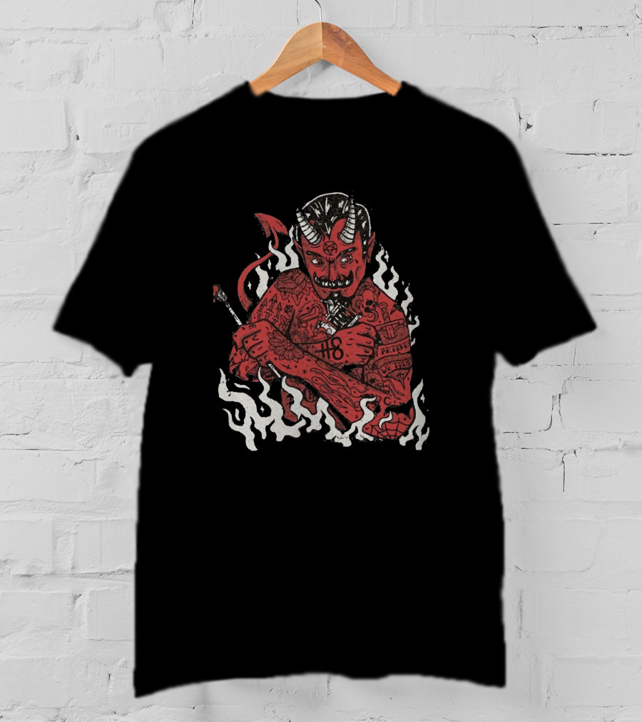 Apply This Mischievous Tattooed Devil Image To All Existing T-Shirt