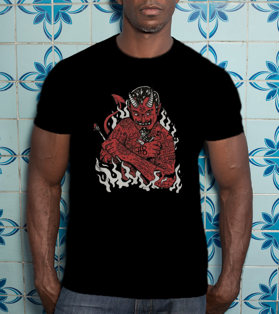 Apply This Mischievous Tattooed Devil Image To All Existing T-Shirt