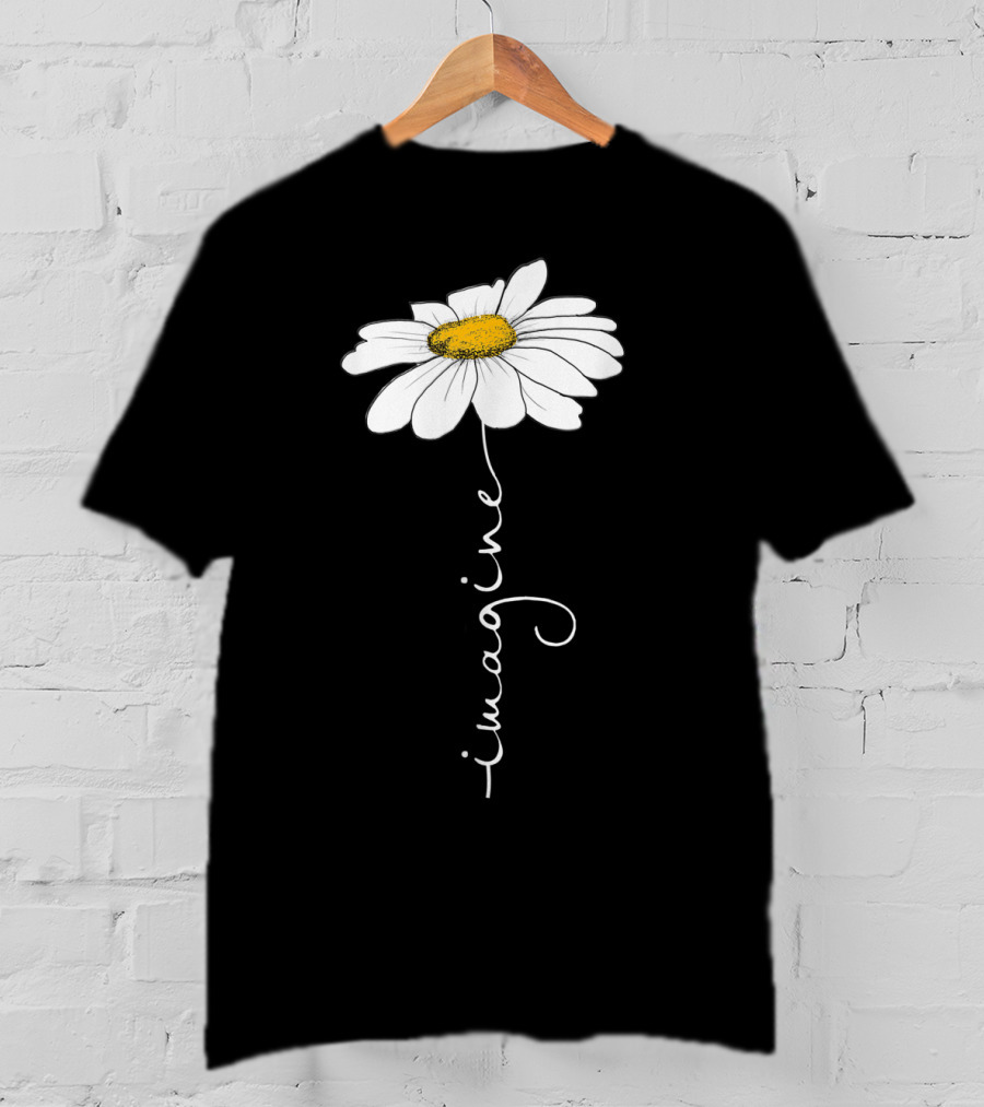 Imagine Flower Daisy Text T-Shirt