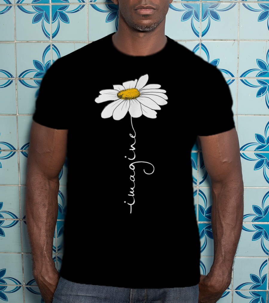 Imagine Flower Daisy Text T-Shirt
