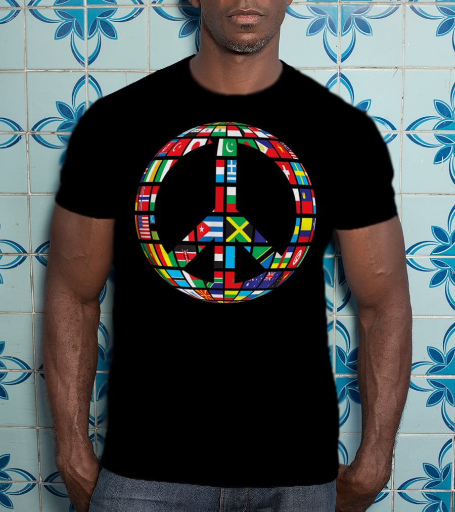 International Flag Peace Symbol Multicultural Unity T-Shirt