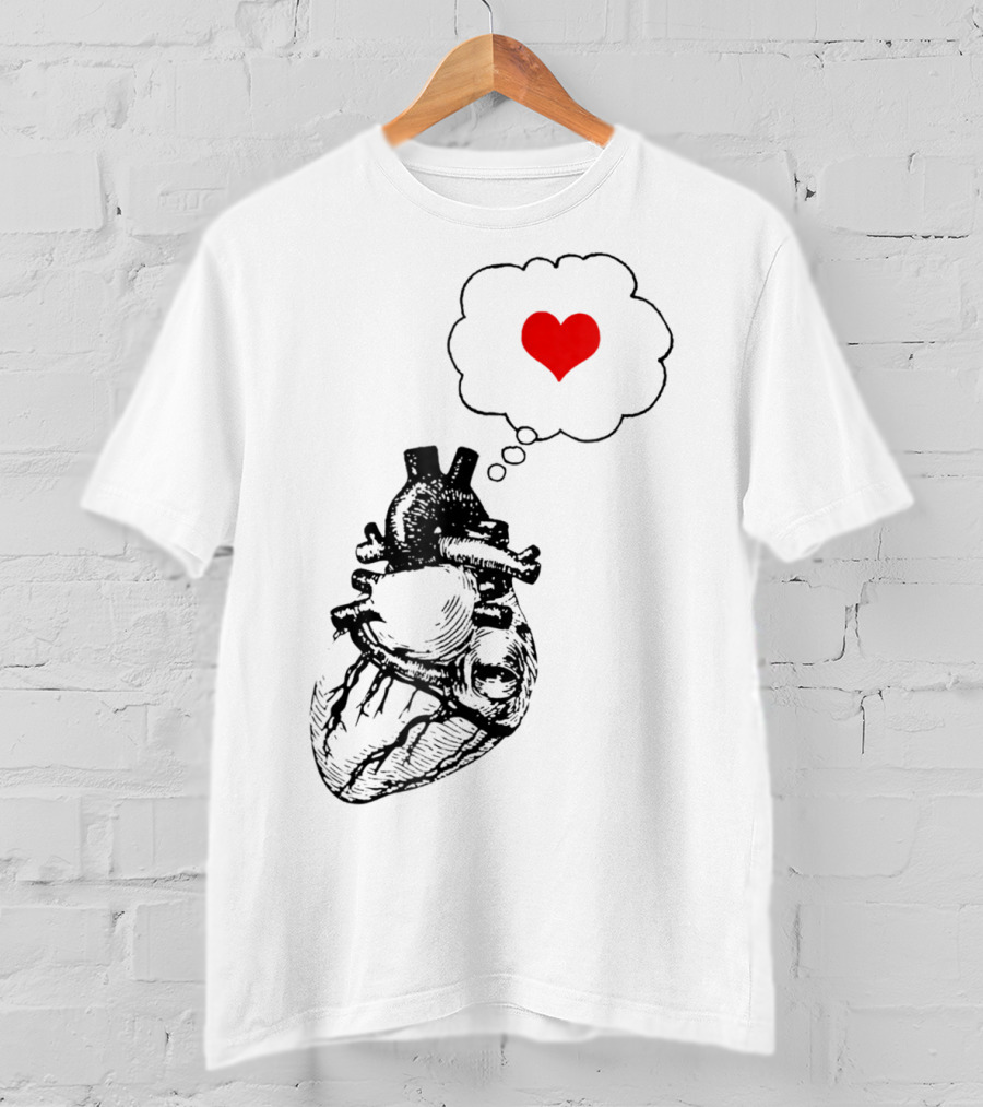 Anatomical Heart With Red Love Symbol Valentine T-Shirt